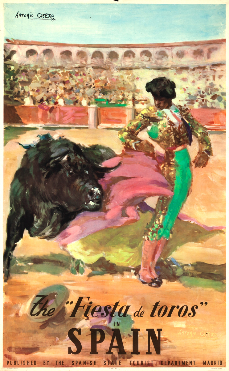 The Fiesta de Toros in Spain Original Spanish Travel Poster