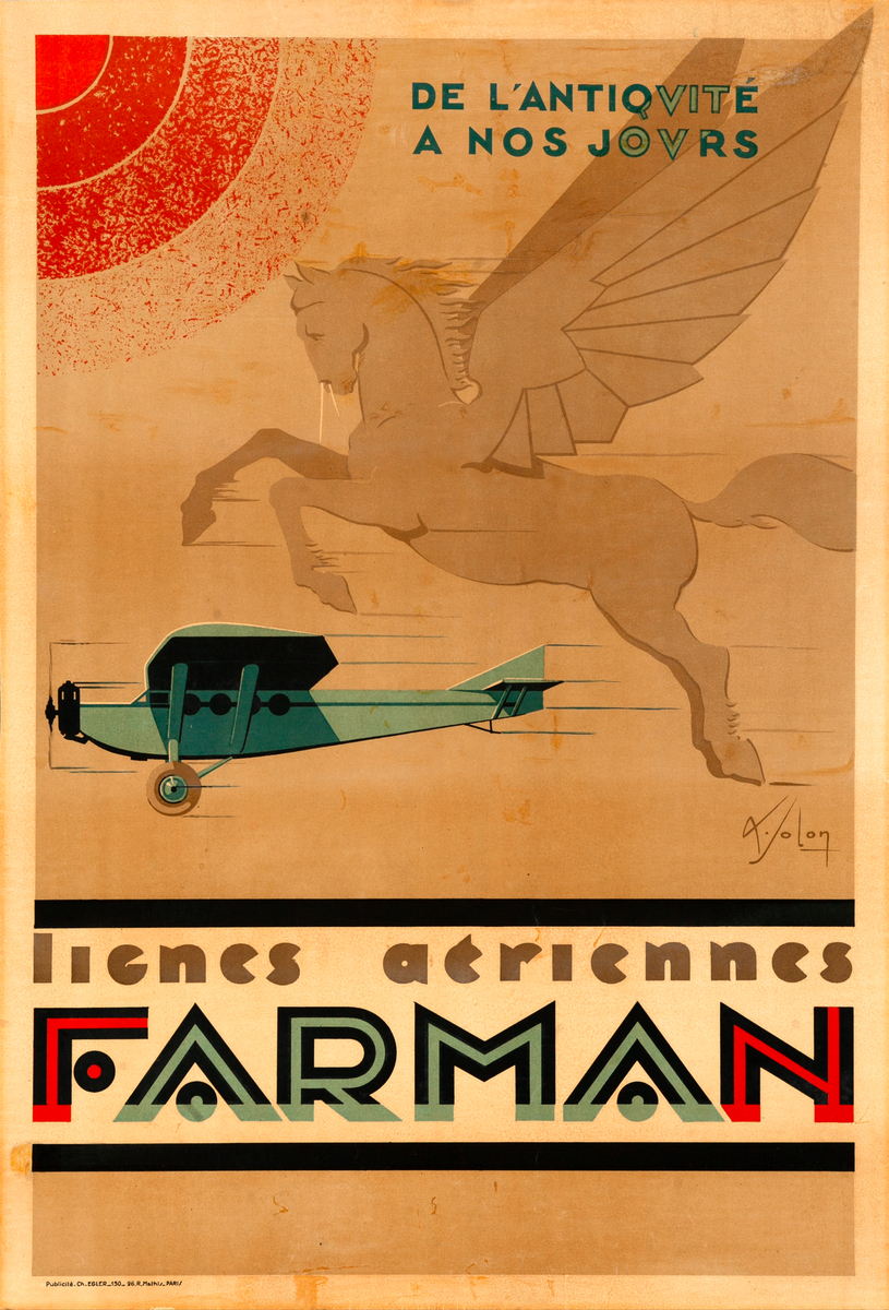 Farman Lignes Aeriennes Original Travel Poster