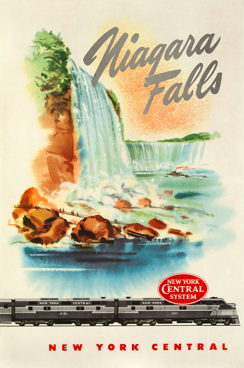 Niagara Falls New York Central Original Travel Poster