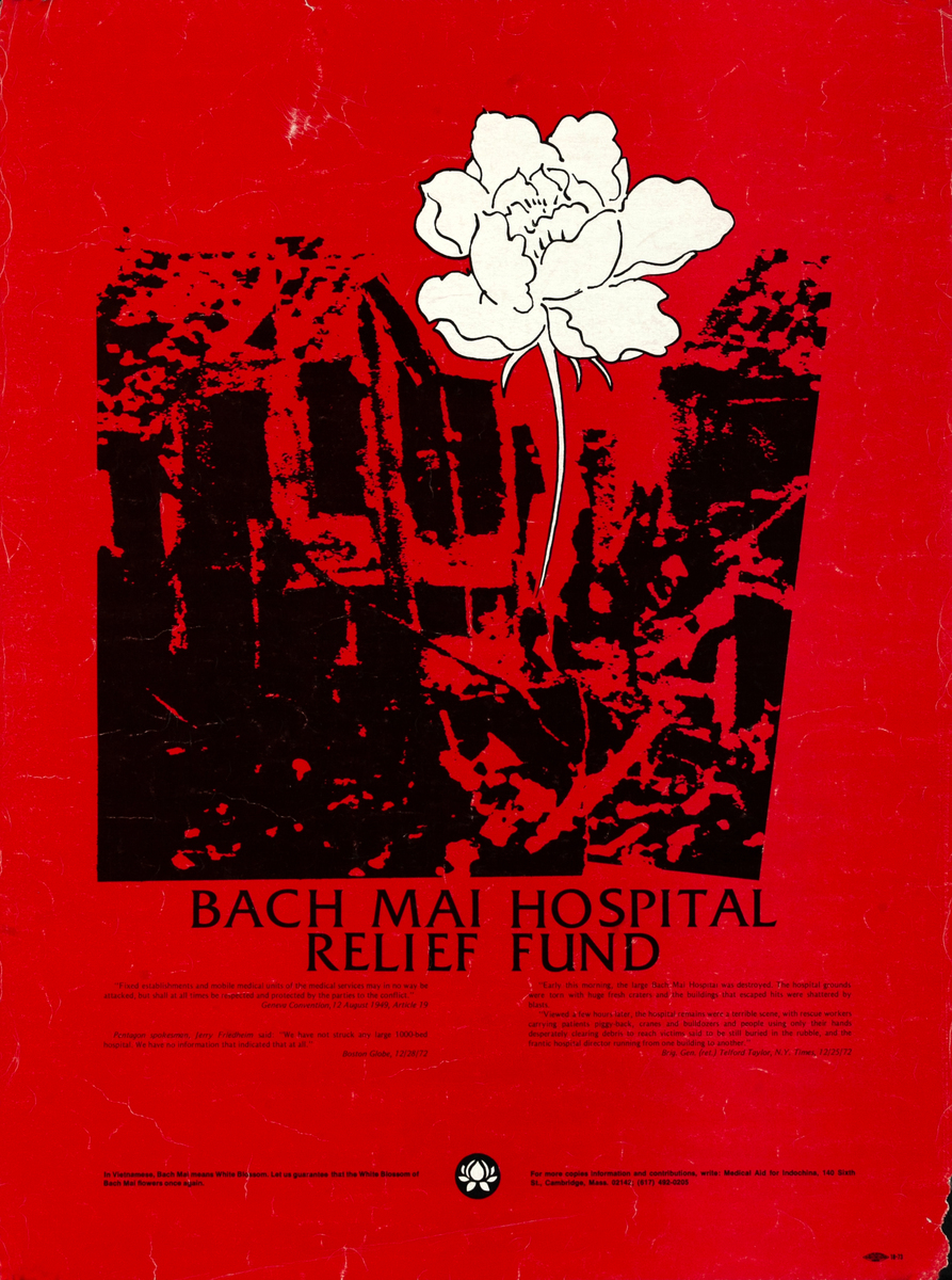 Bach Mai Hospital Relief Fund Original Vietnam War Protest Poster