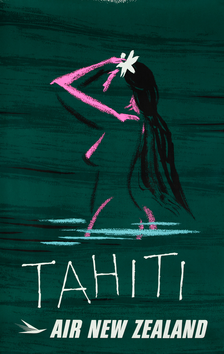 Tahiti Air New Zealand Original Travel Poster