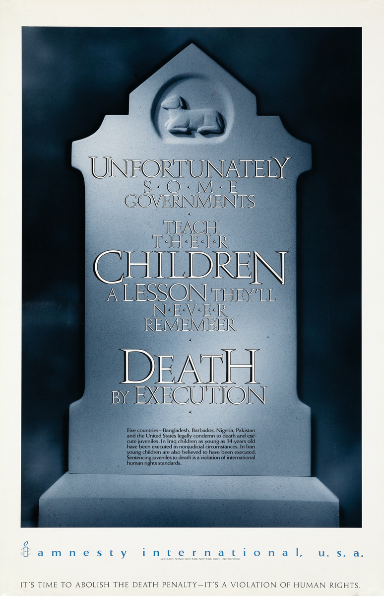 Death by Execution Original Amnesty International Protest Poster