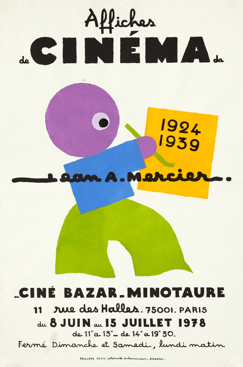 Affiches de Cinema de 1924 - 1939 Jean A. Mercier Original French Movie Poster Exhibit