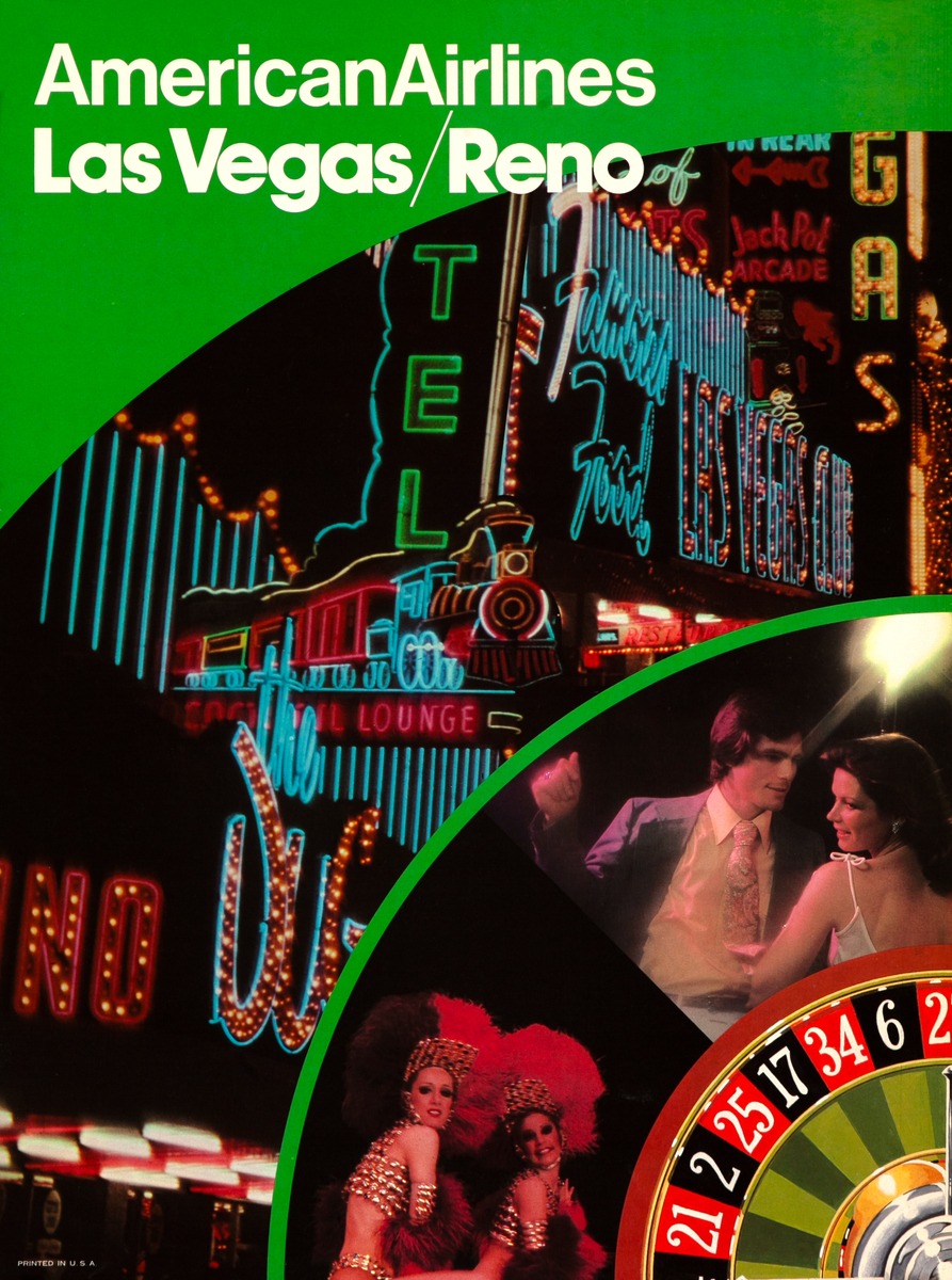 American Airlines Las Vegas / Reno Original Travel Poster