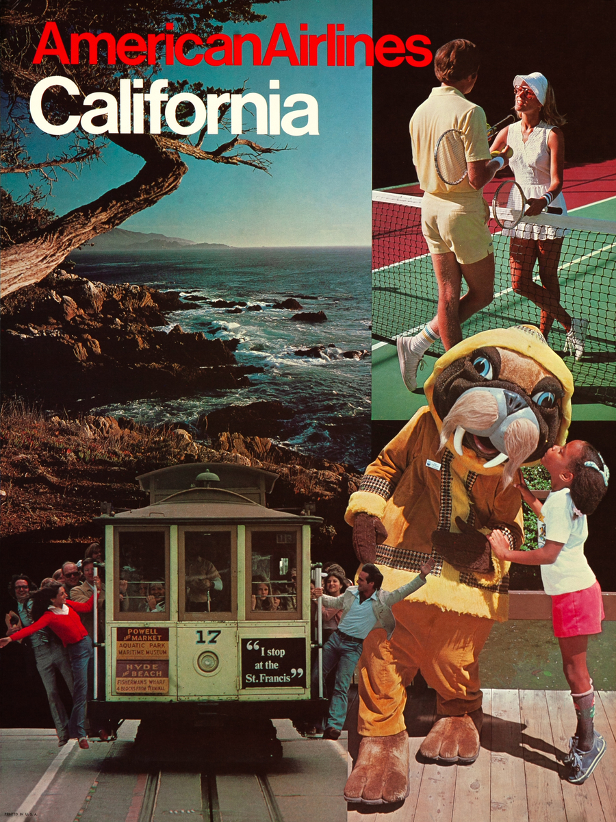 American Airlines California Original Travel Poster