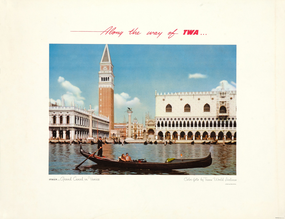Along The Way of TWA Original Advertising Print Italy