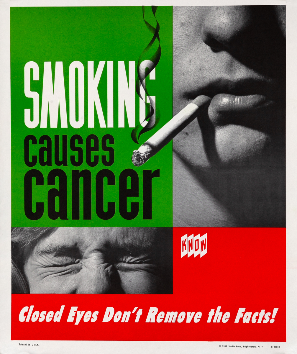 Smoking Causes Cancer Original Anti-Smoking Health Poster - KNOW