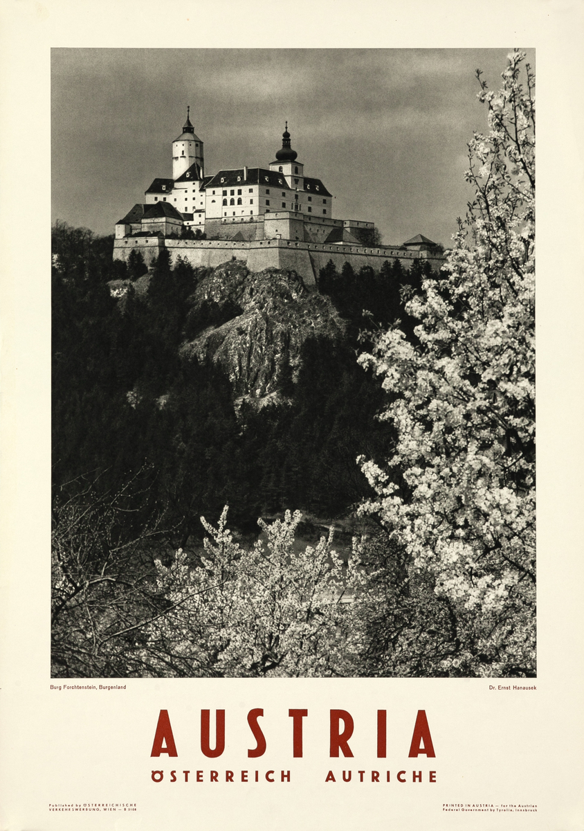 Austria Original Travel Poster Burg Forchtenstein, Burgenland