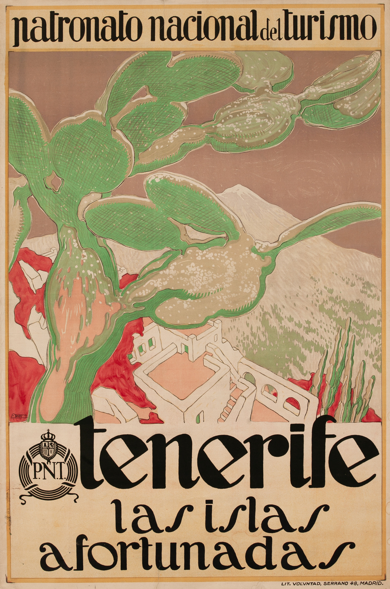 Tenerife Las Islas afortunadas Original Spanish Travel Poster