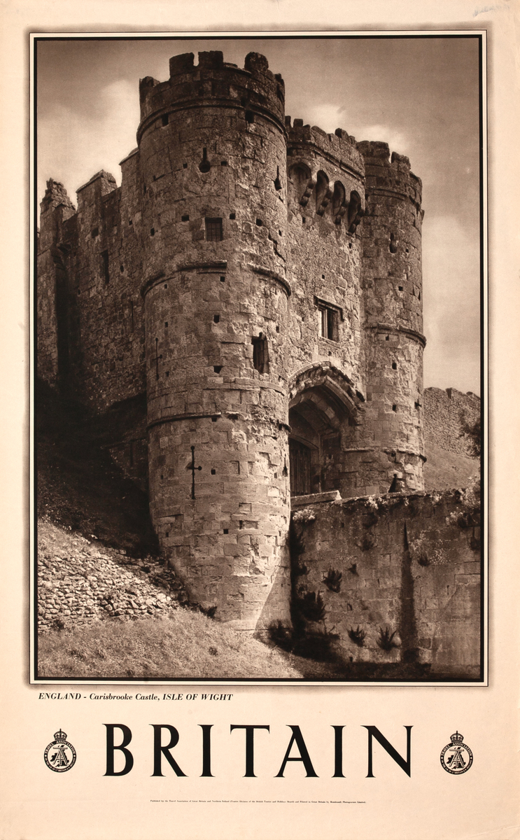 Britain England - Carisbrooke Castle, Isle of Wright Original Travel Poster