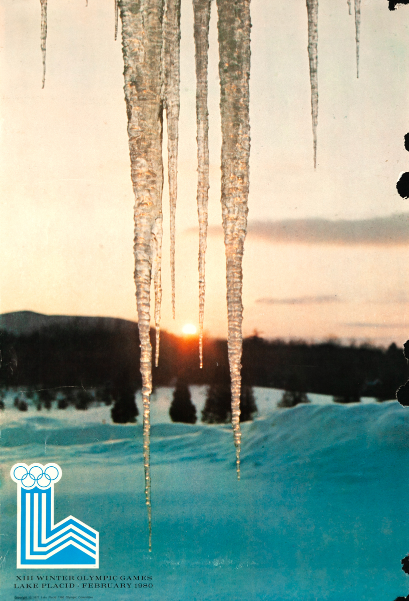 XIII Olympic Winter Games Lake Placid 1980 Poster Icicles