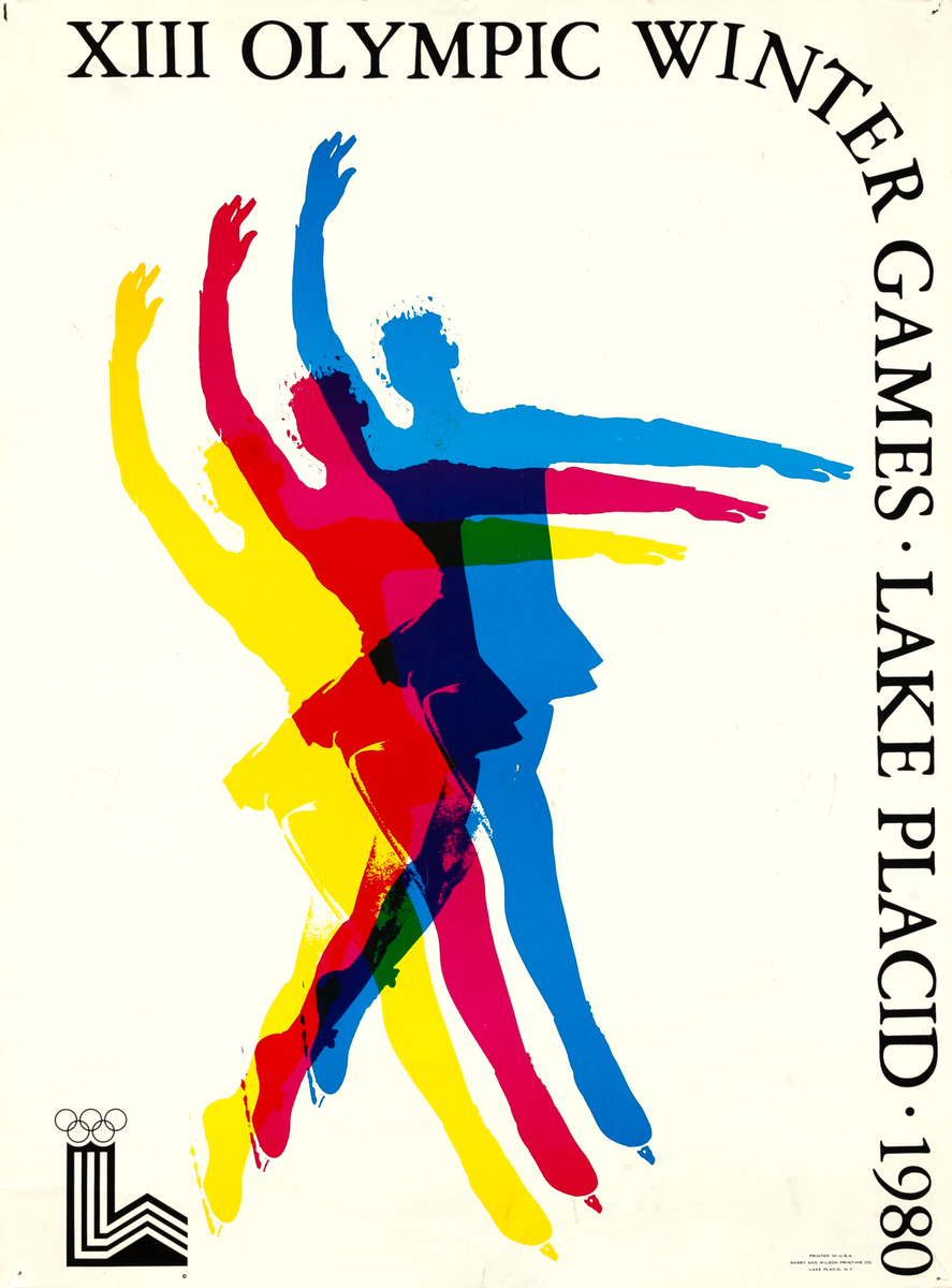 XIII Olympic Winter Games Lake Placid 1980 Poster Figure Skater