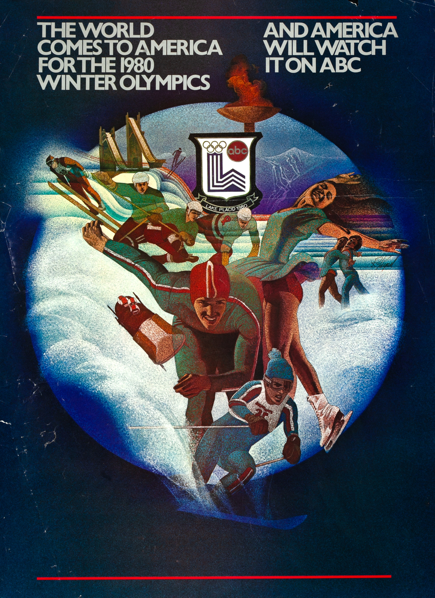 The World Comes to America for the 1980 Winter Olympics - and America Will Watch it on ABC  Original Advertising Poster