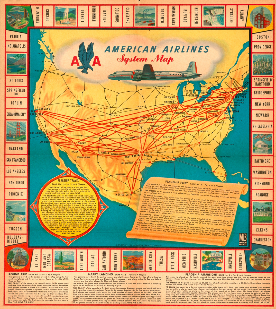 American Airlines System Map