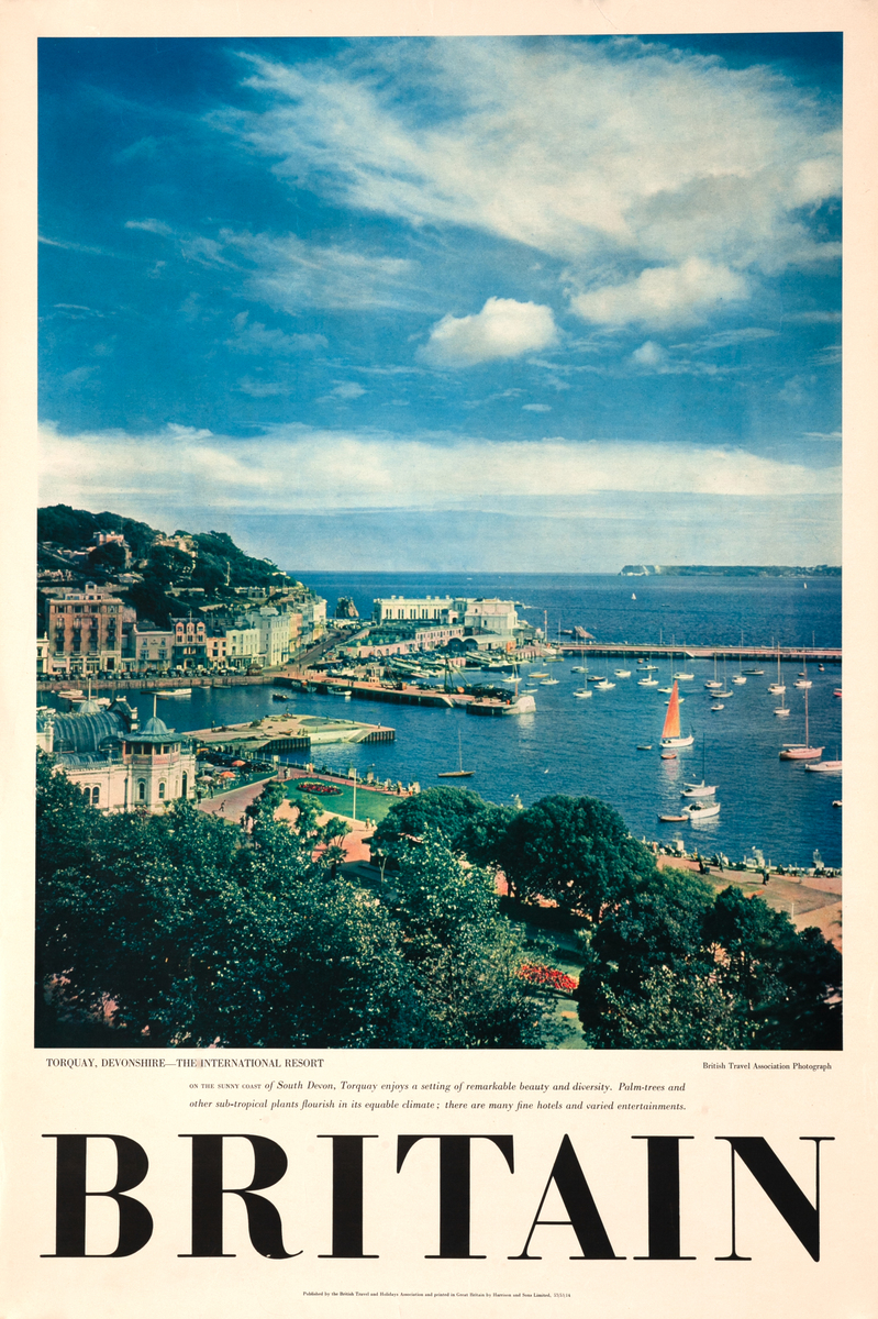 Britain - Torquay, Devonshire The International Resort, Original British Travel Poster