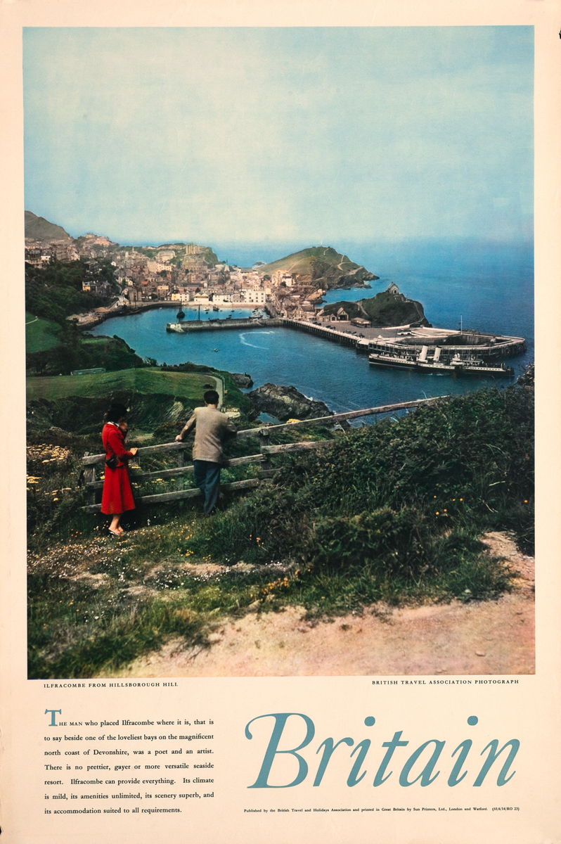 Britain - Ilfracombe from Hillsborough Hill, Original British Travel Poster