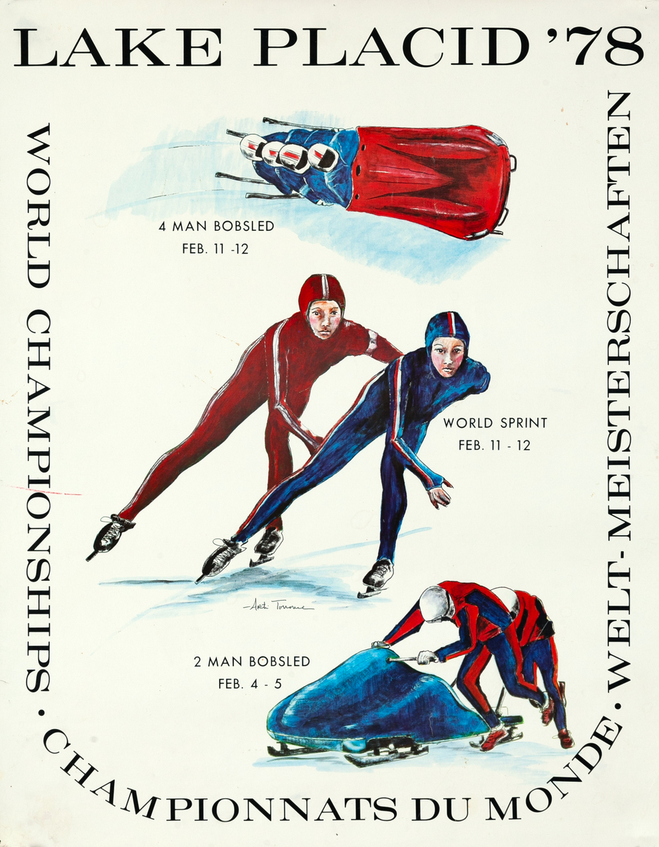 Lake Placid ’78 World Championships Original Winter Sports Poster