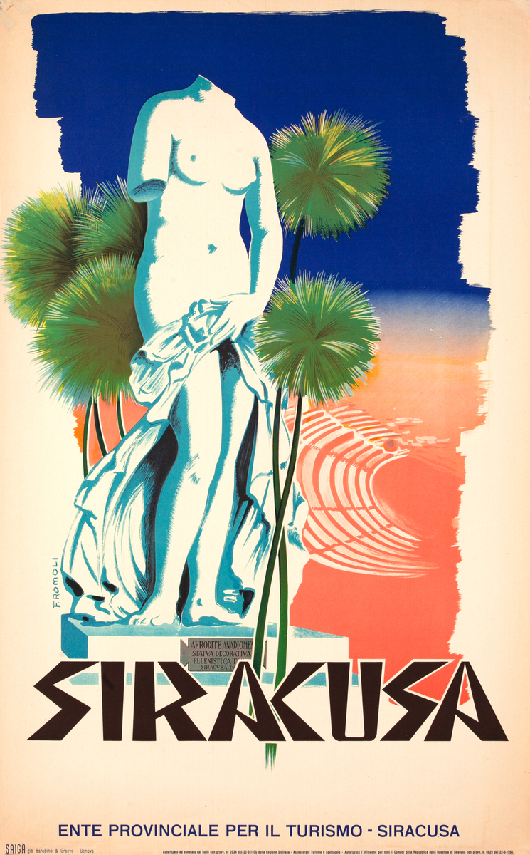 Siracusa Italy Original Travel Poster