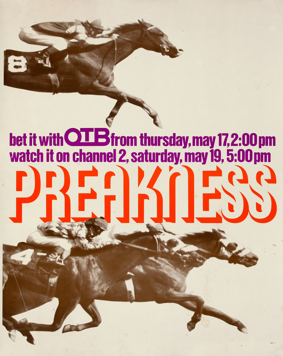 Preakness bet it with OTB - Original Horse Race Poster