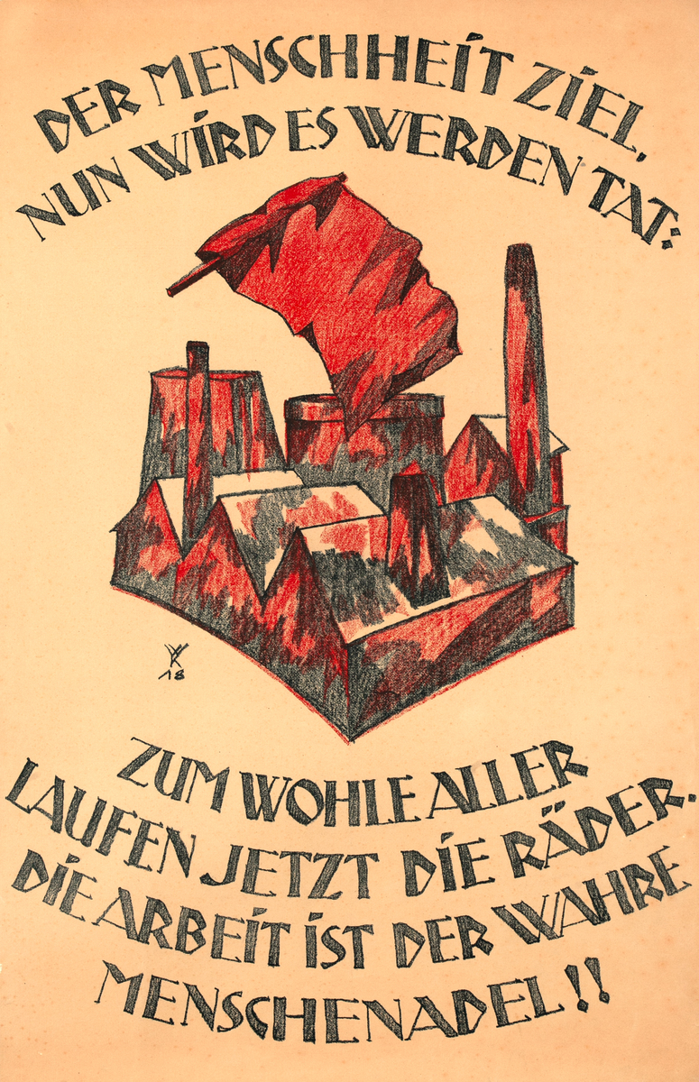 Der Menschheit Ziel Original Post WWI German Political Poster