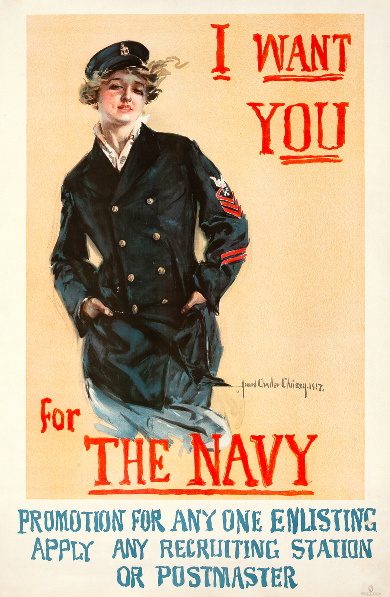 I Want You For the Navy Original WWI Poster 