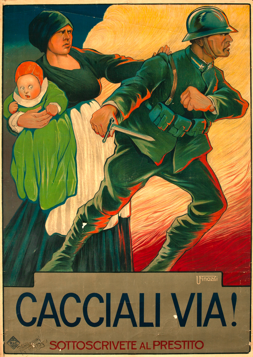 Cacciali Via! -  Chase Them Away! Original WWI Italian Bond Poster