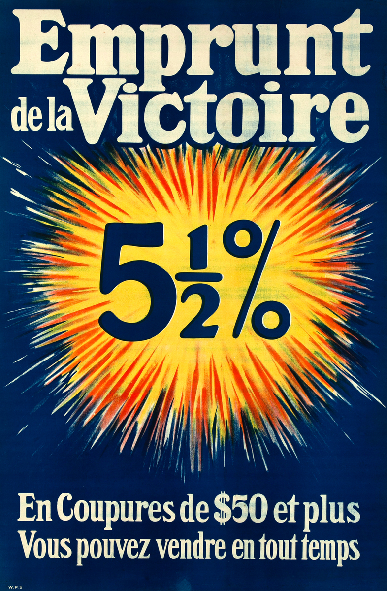 Emprunt de la Victoire 5 1/2 % Canadian WWI Bond Poster