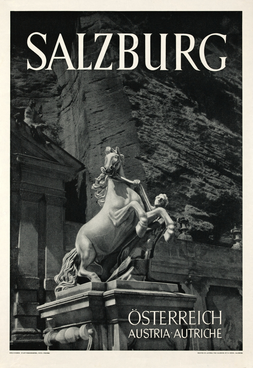 Salzburg Austria Travel Poster Pferdeschwemme