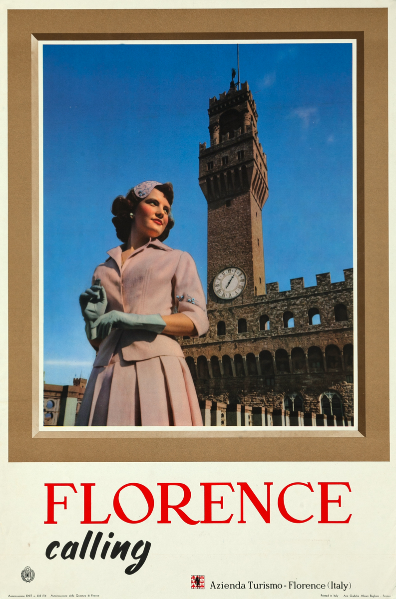 Florence Calling Original Italian Travel Poster 