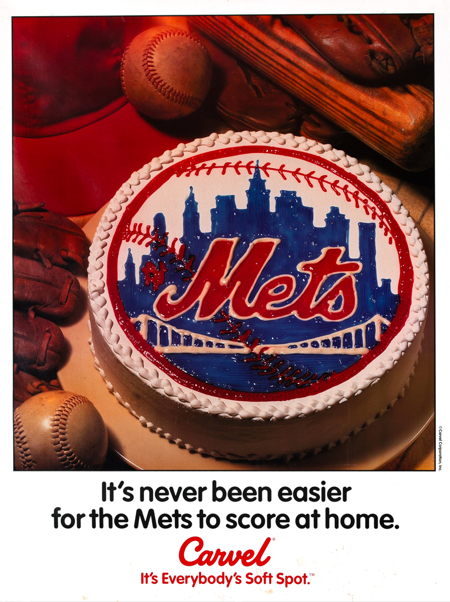 Carvel Ice Cream Original Advertising Poster - New York Mets