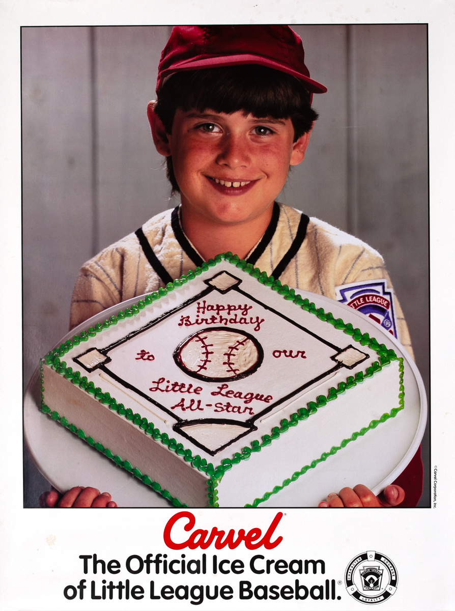 Carvel Ice Cream Original Advertising Poster - Little League