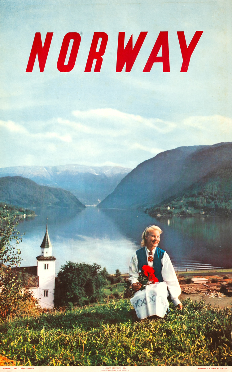 Norway Original Travel Poster Fjord Photo 