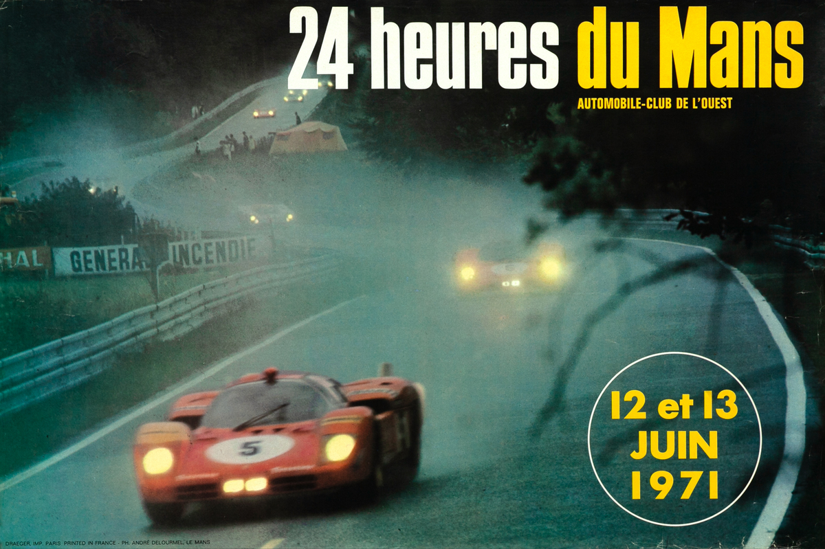 Le Mans 2h Hours Original Race Poster 1971