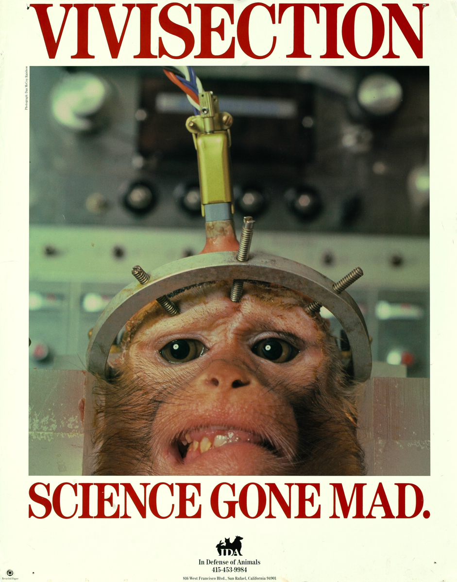 Vivisection Science Gone Mad Original Protest Poster