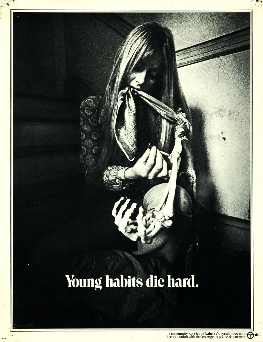 Young habits die hard. Drug Awareness Health Poster 