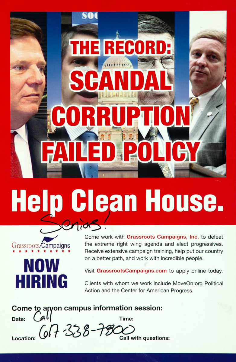 The Record: Scandal, Corruption, Failed Policy Original Protest Poster