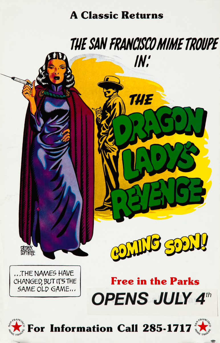 The Dragon Lady's Revenge Original San Fransisco Mime Troupe Protest Poster