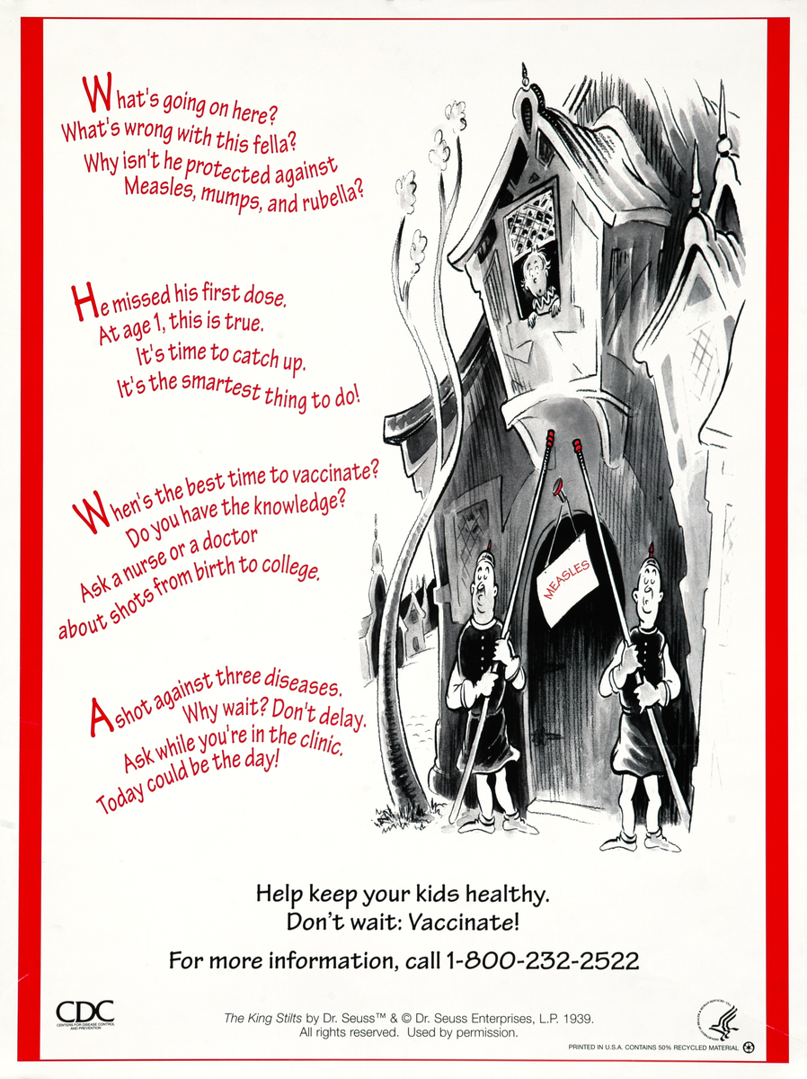 The King Stilts CDC Dr. Seuss Immunization Poster