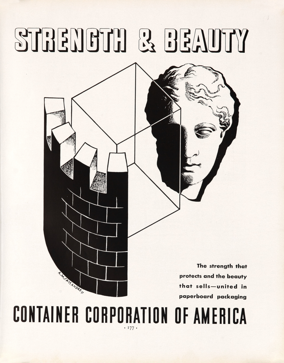 Strength and Beauty - Container Corporation Of America Fortune Magazine Advertisement 