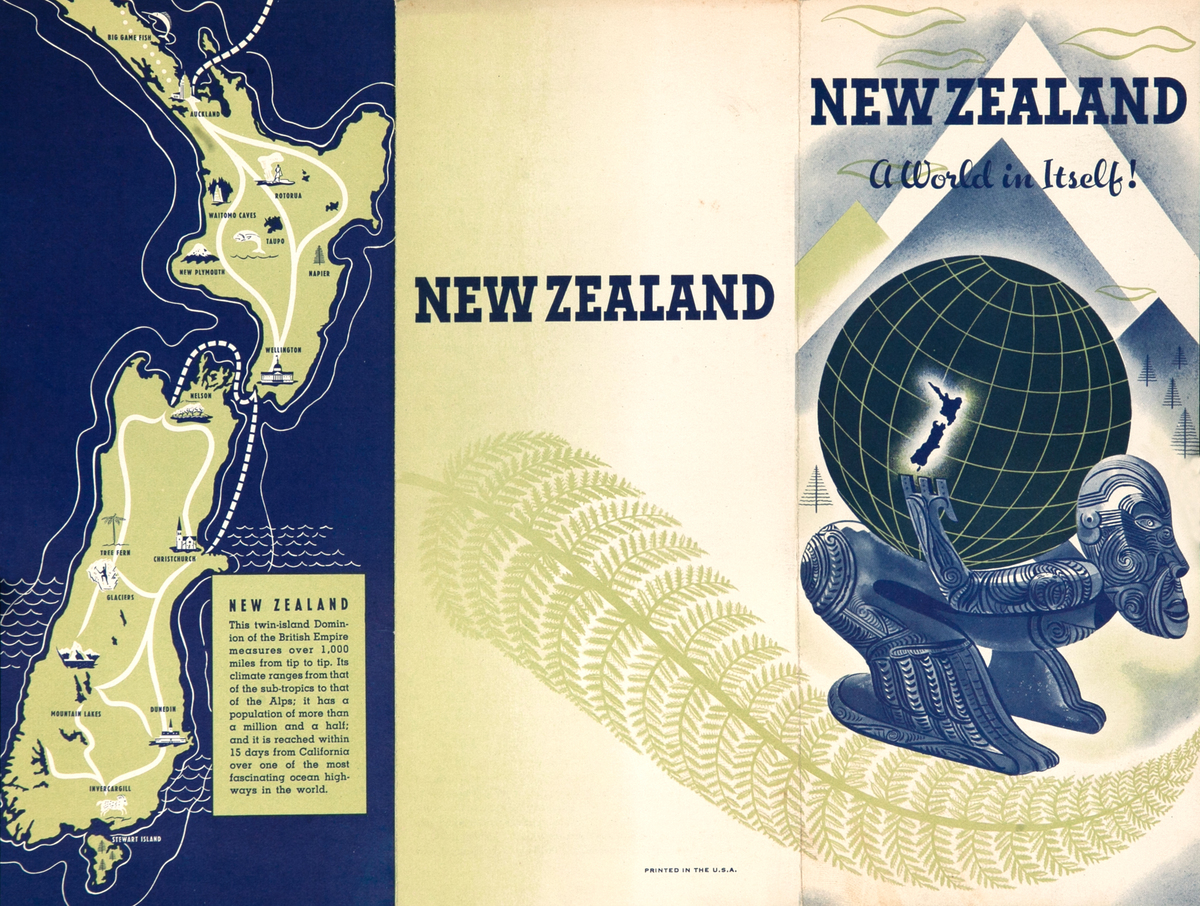 New Zealand A World in Itself! Original Travel Brochure