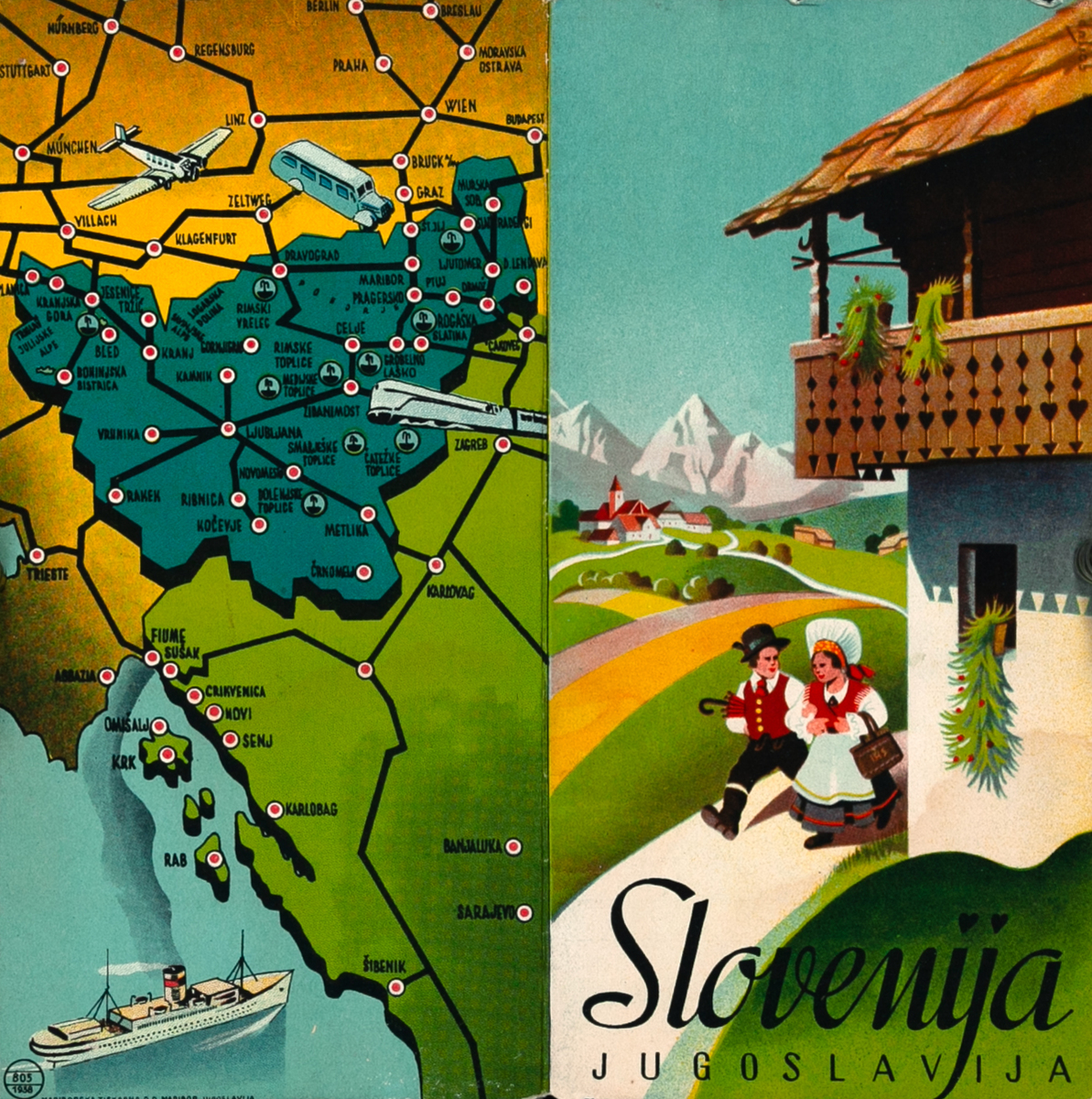 Slovenia Jugoslavija Original Travel Brochure