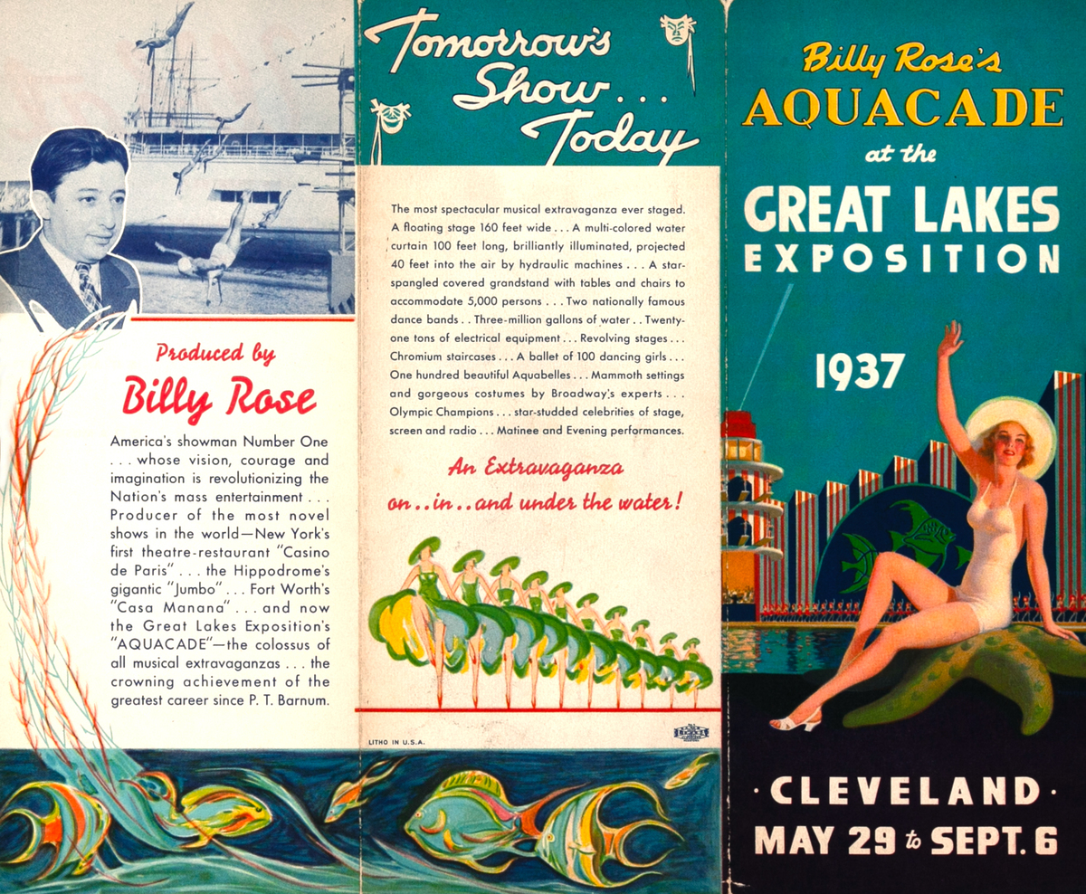 Billy Rose's Aquacade Cleveland Original Travel Brochure