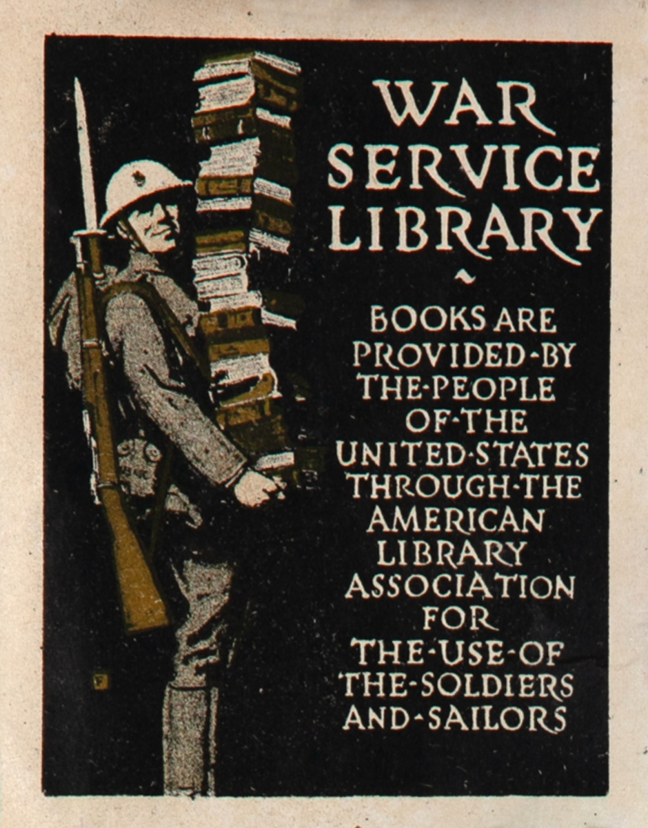 War Service Library Original WWI Book Plate