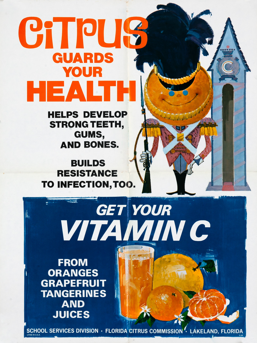 Florida Citrus Commission - Citrus Guards Your Health Original Health Poster