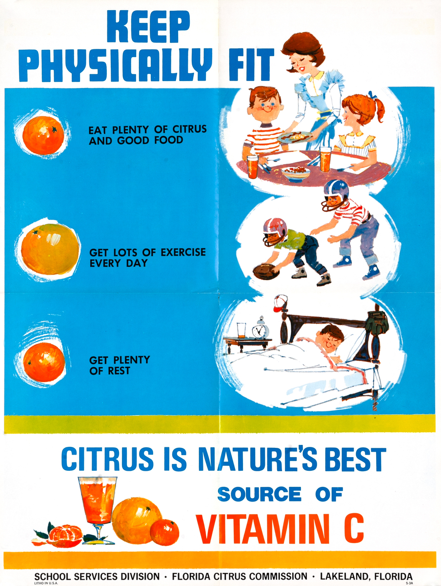 Florida Citrus Commission - Keep Physically Fit Original Health Poster