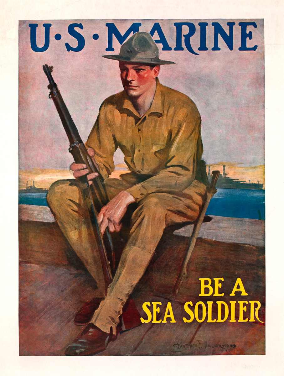 U.S. Marine - Be a Sea Soldier Original WWI Recruiting Poster