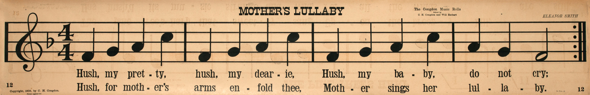 Mother’s Lullabye Original Music Vintage Poster The Pine Trees Harp