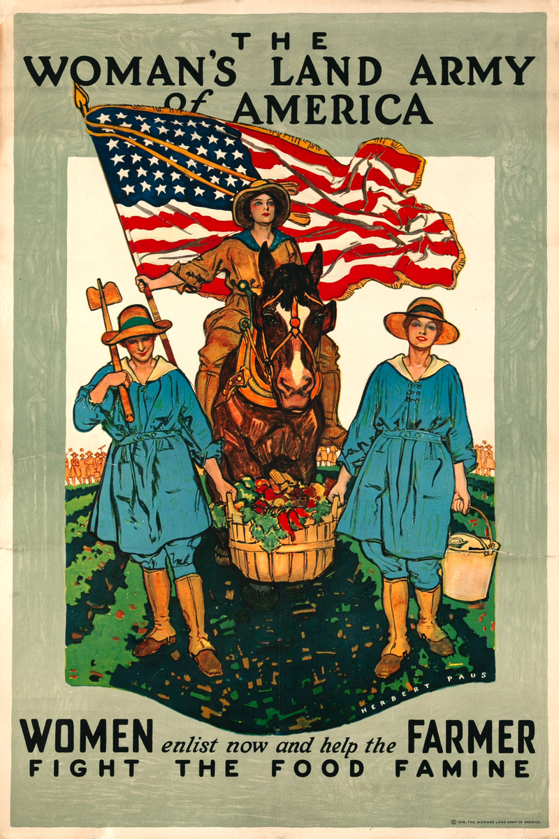 The Woman’s Land Army of America Original WWI Homefront Poster