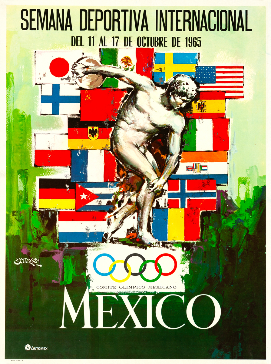 Semana Deportiva Internacional Mexico Original Olympic Poster