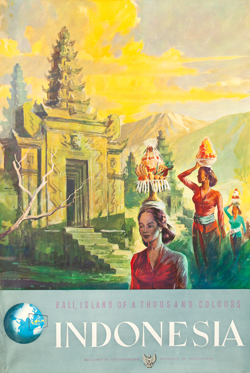 Indonesia Bali, Island of a Thousand Colours Original Travel Poster